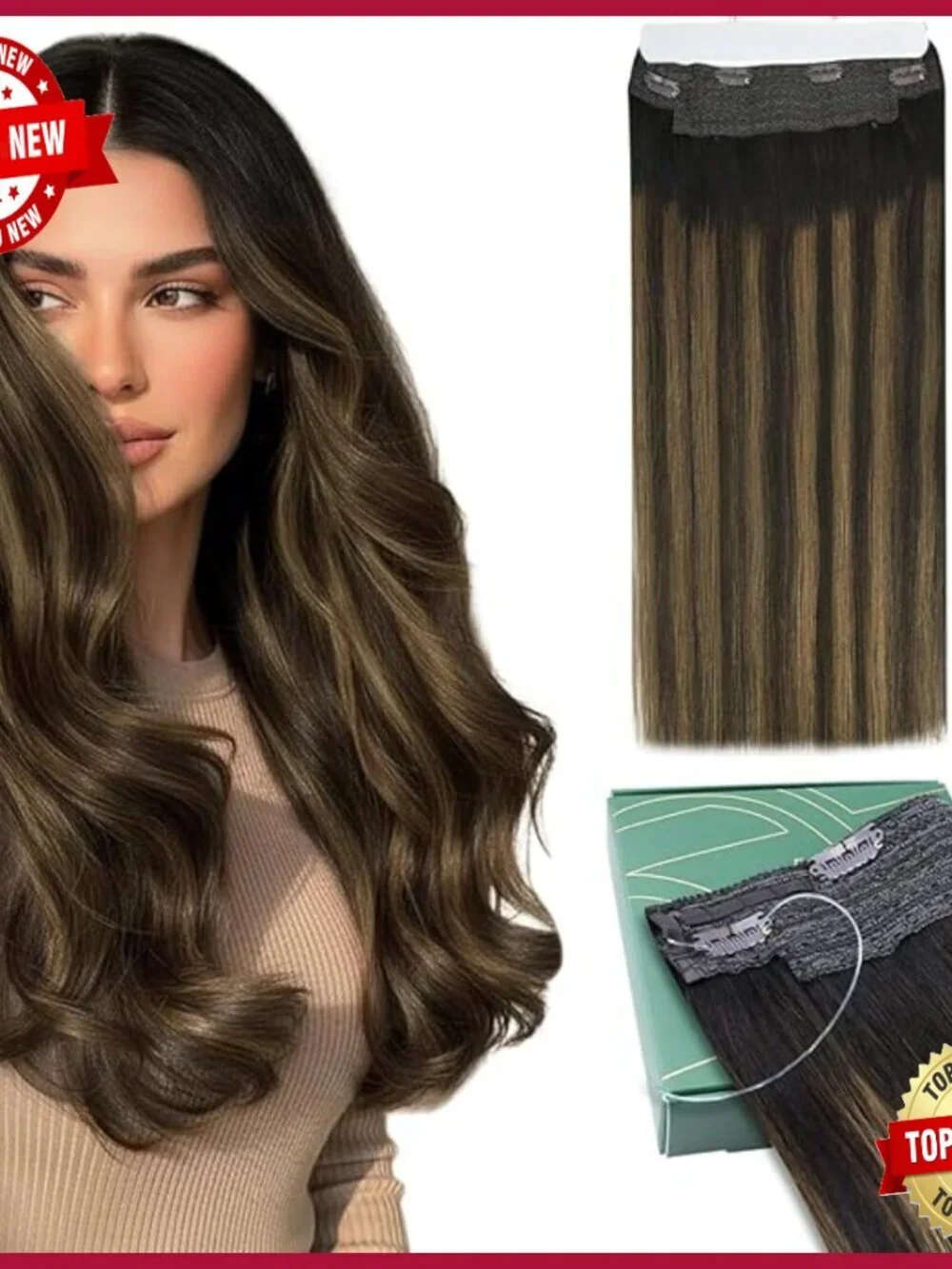 20 Inch Real Human Hair Extensions, 95g Wire Clip-in, Easy Wear